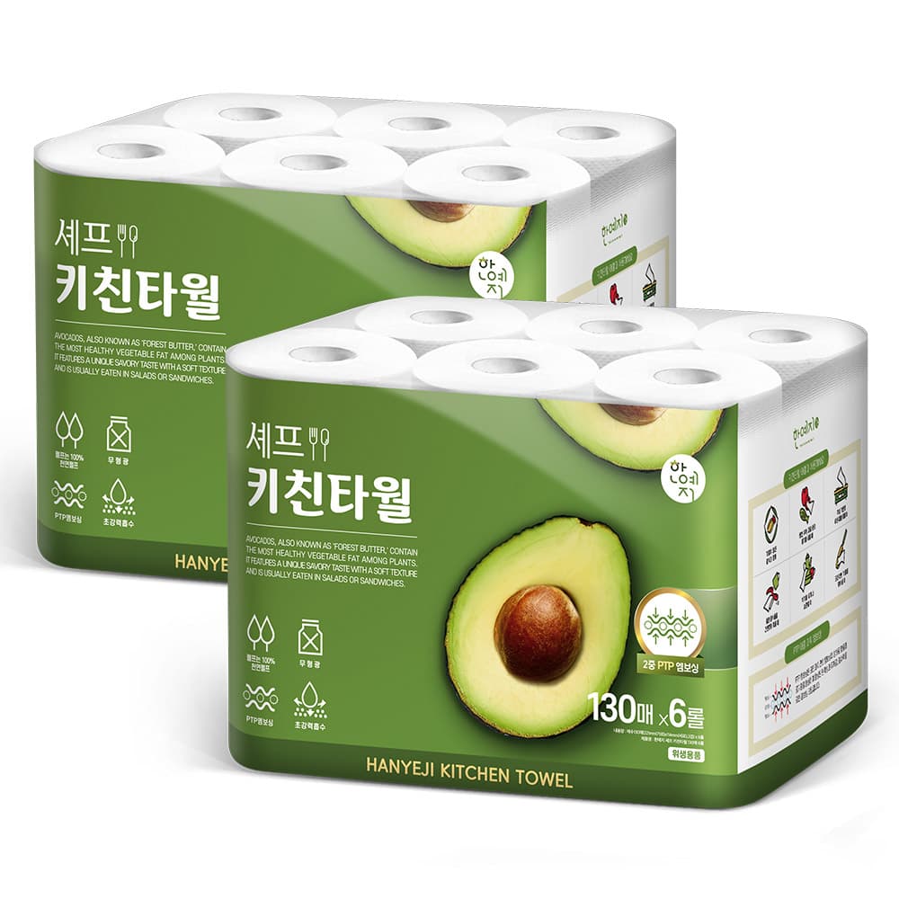 한예지 '셰프' 키친타올 130매 6롤 (2팩)