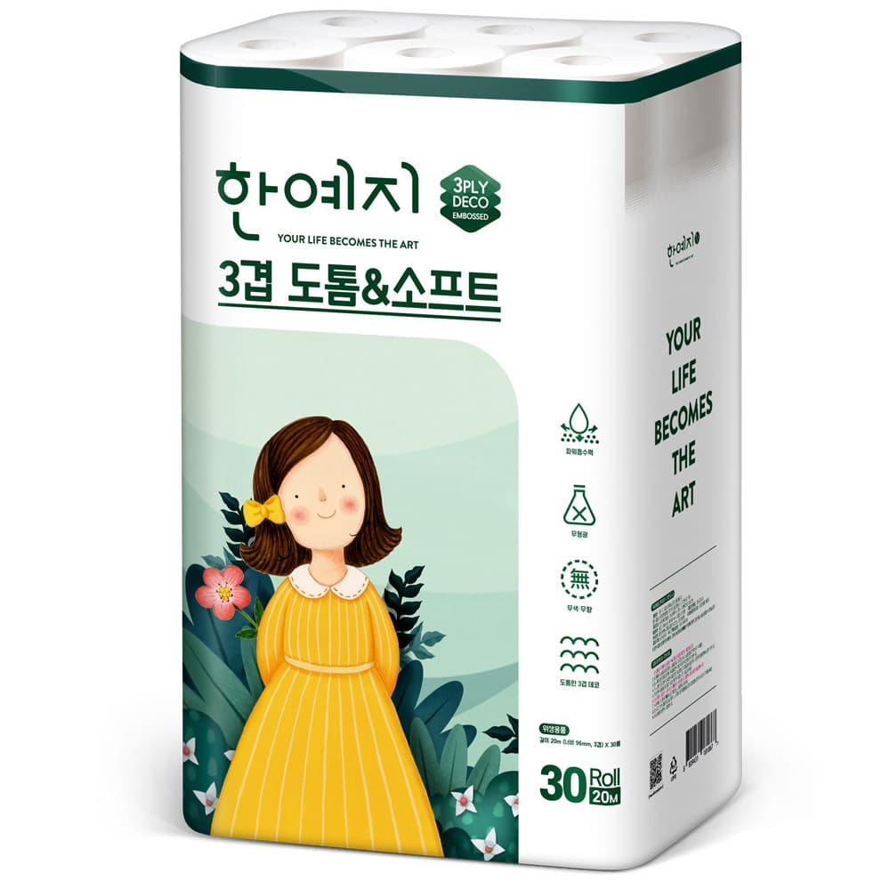 한예지 '도톰'앤 소프트 /20M/ 30롤 (1팩)