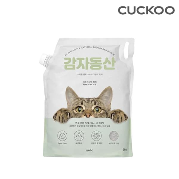 [쿠쿠] 넬로 감자동산 고양이모래 피톤치드향 (9kg x 2개)