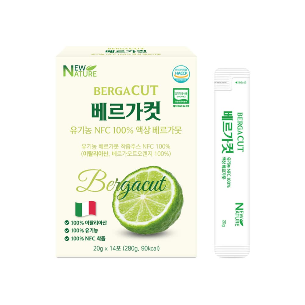 [1+1] 뉴네이처 유기농 베르가컷 NFC 100% 액상 베르가못 20g x 14포 x 2개