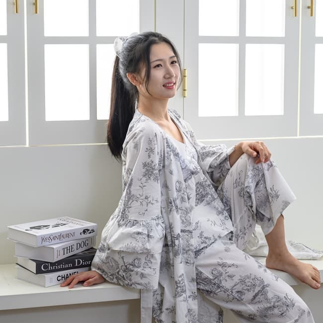 디오레 30수 광목 여성용 파자마&로브 서브 이미지 4