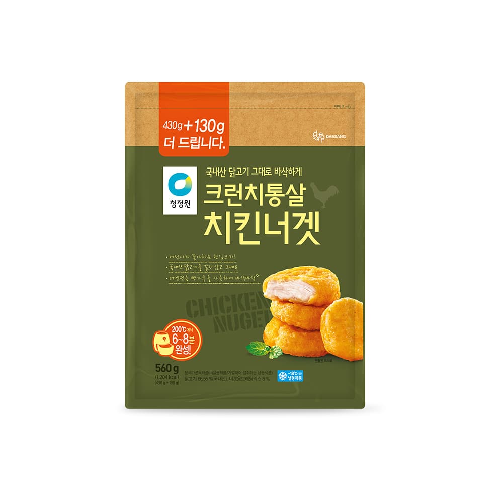 청정원 크런치통살치킨너겟430g+130g(증량)