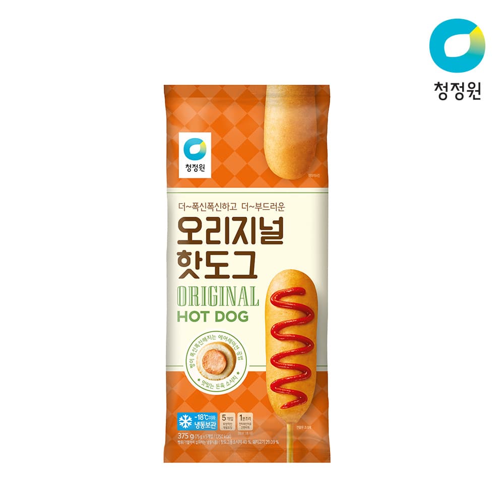 청정원 오리지널핫도그 375g