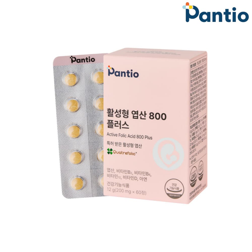 [판티오] 활성형 엽산 800 보령약국 이노시톨 임신준비 초기 영양제 60정, 2개월분