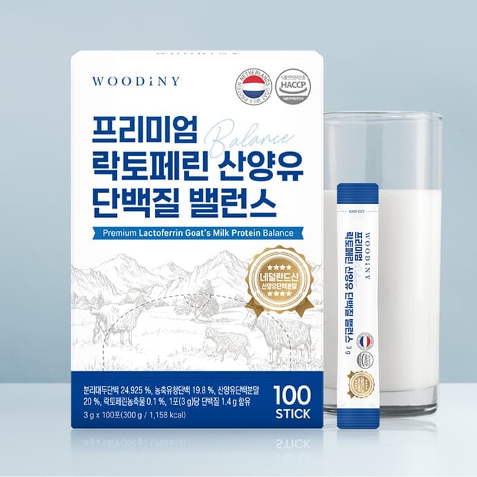 [우디니] 프리미엄 락토페린 산양유 단백질 플러스 3g x 100포