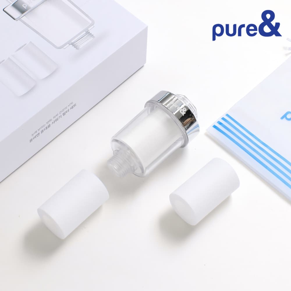 [퓨어앤] 휴대용 샤워기 필터 세트 PUR-F1000A