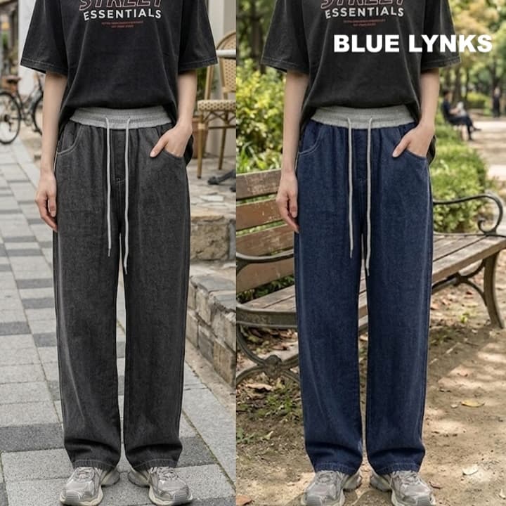 [블루링스] 여성 밴딩 데님 트레이닝 팬츠 바지 (색상 택1) BLM-050058