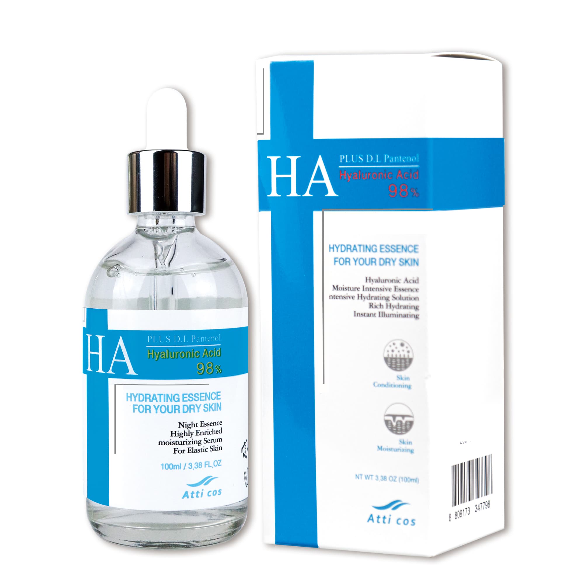 [천연보습 수분량 1000배 유지] 아띠코스 히알루론산 디판테놀 앰플 100ml