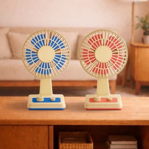 블루스톰 F25 레트로 BLDC항공모터 무선충전식 선풍기(콤팩트/유무선 겸용) / 색상 택일 베이지 블루