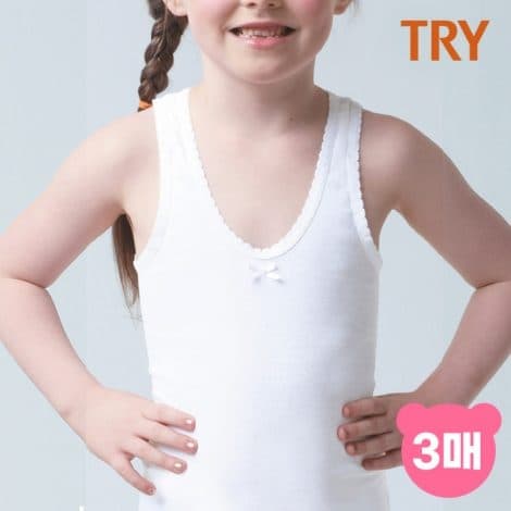 여아 퓨어 순면 민소매런닝 3매세트 60 옵션 이미지