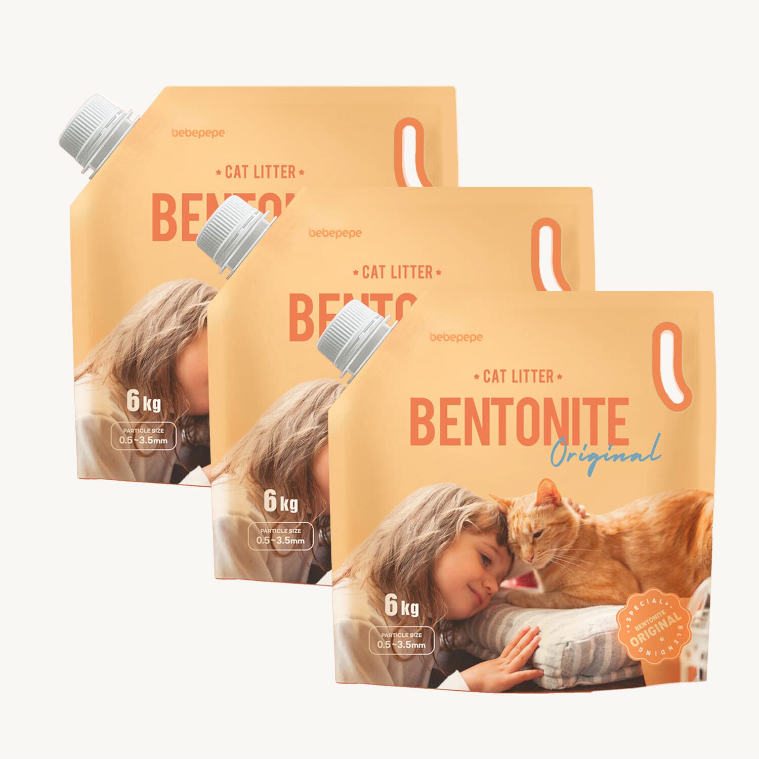 베베페페 프리미엄 벤토나이트 오리지널 6kg x 3