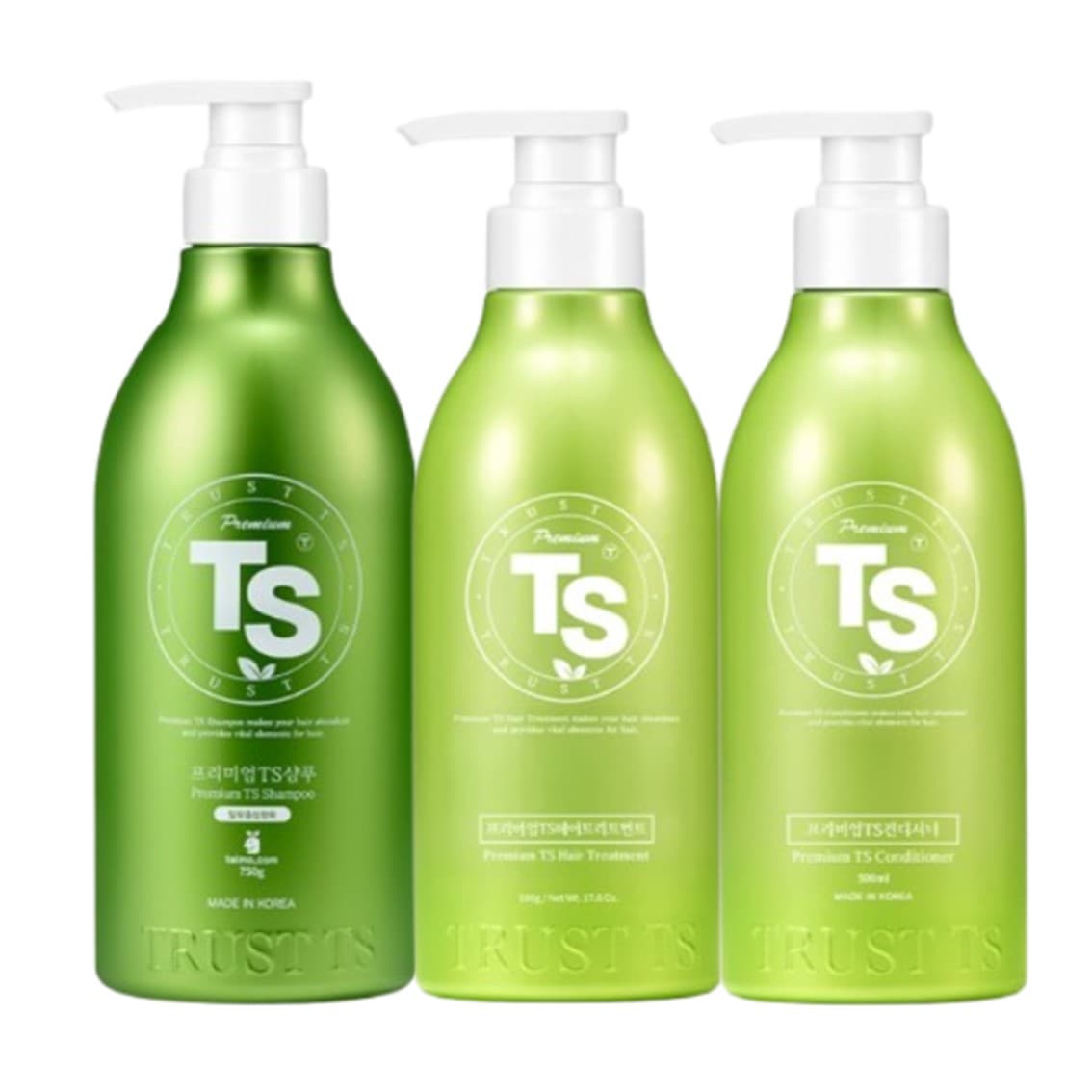프리미엄TS샴푸 탈모증상완화 750g 1개+프리미엄TS헤어트리트먼트 500g 1개+프리미엄TS컨디셔너 500g 1개