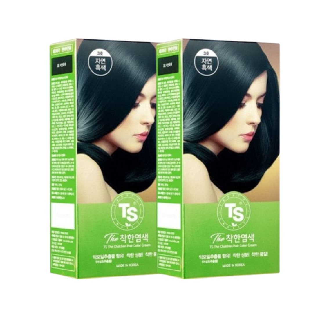 TS 더착한염색약 (자연흑색,자연흑갈색,연한갈색) 120g 2개 (션택)