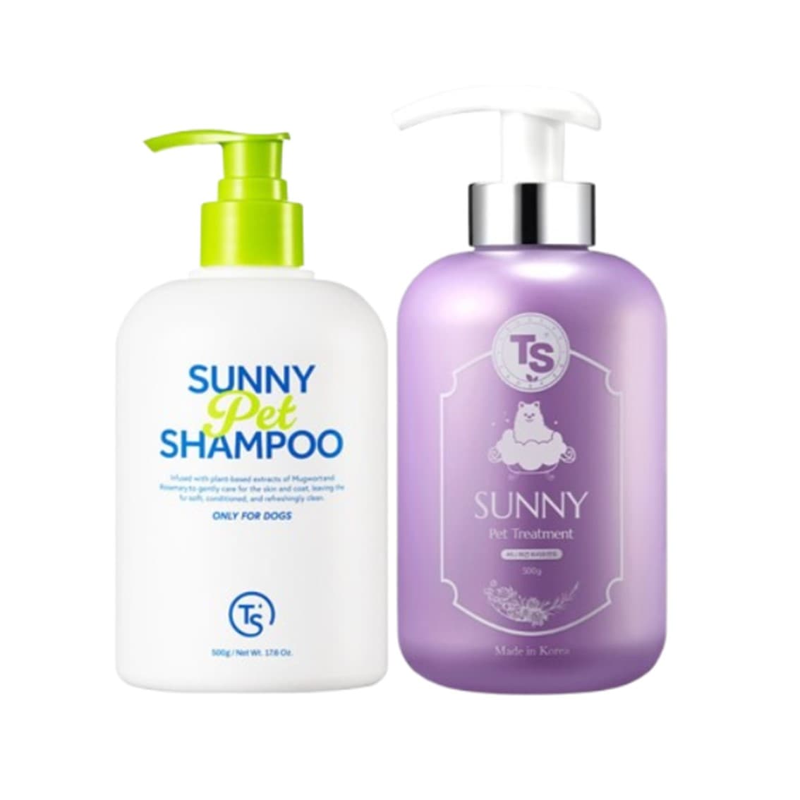 TS써니애견샴푸 500g 1개+TS써니애견트리트먼트 500g 1개