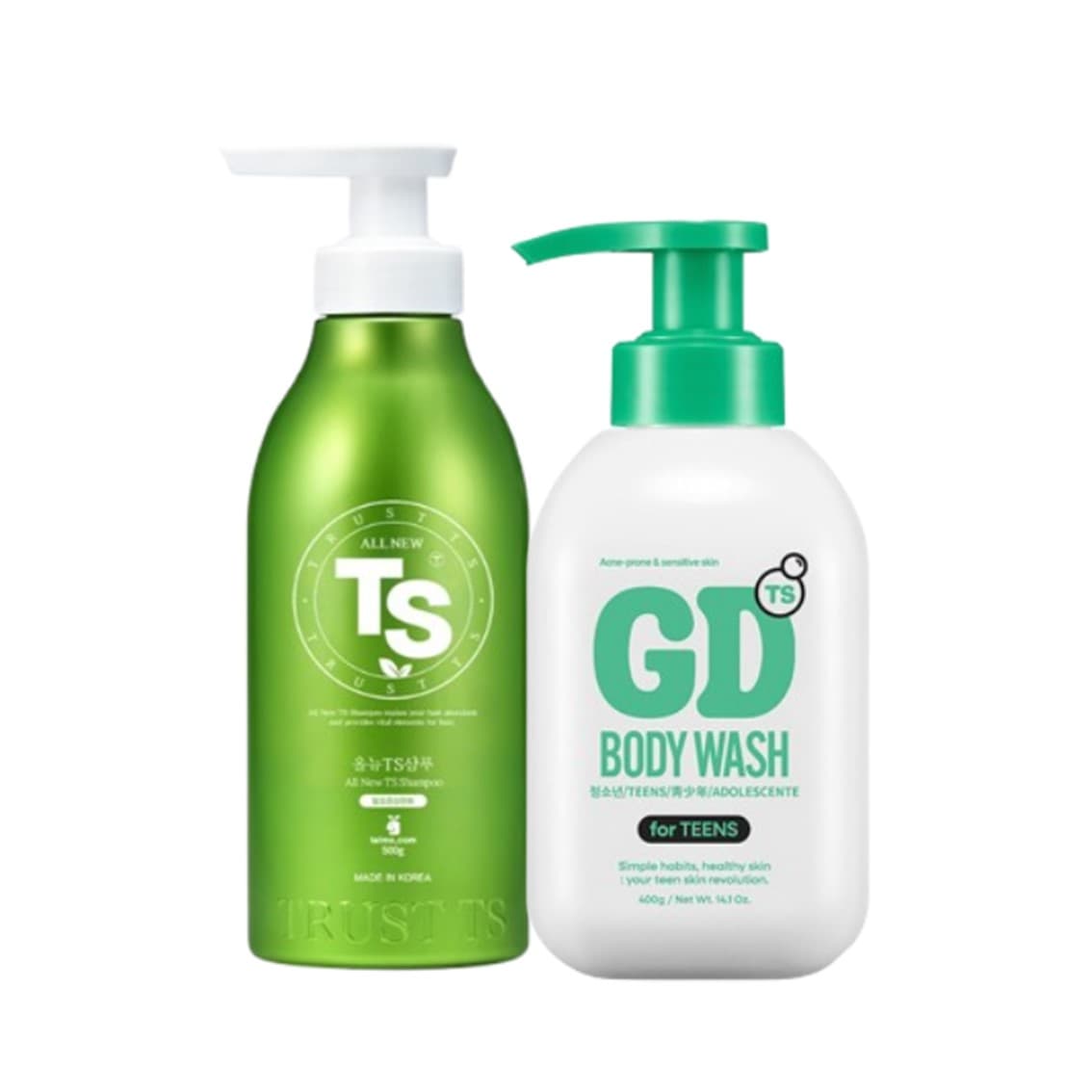 올뉴 TS샴푸 탈모증상완화 500g 1개+TS지디바디워시 400g 1개