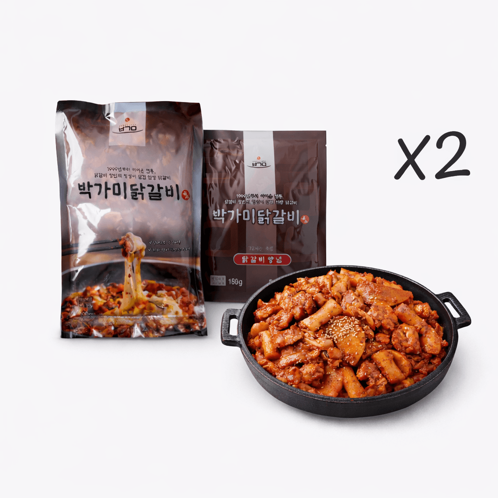 3년 연속 블루리본 수록 맛집 27년 전통 박가미닭갈비 4인분 단품(닭 400g x 2 + 양념 130g x 2) 양념 춘천 닭갈비 택배 캠핑 요리 음식